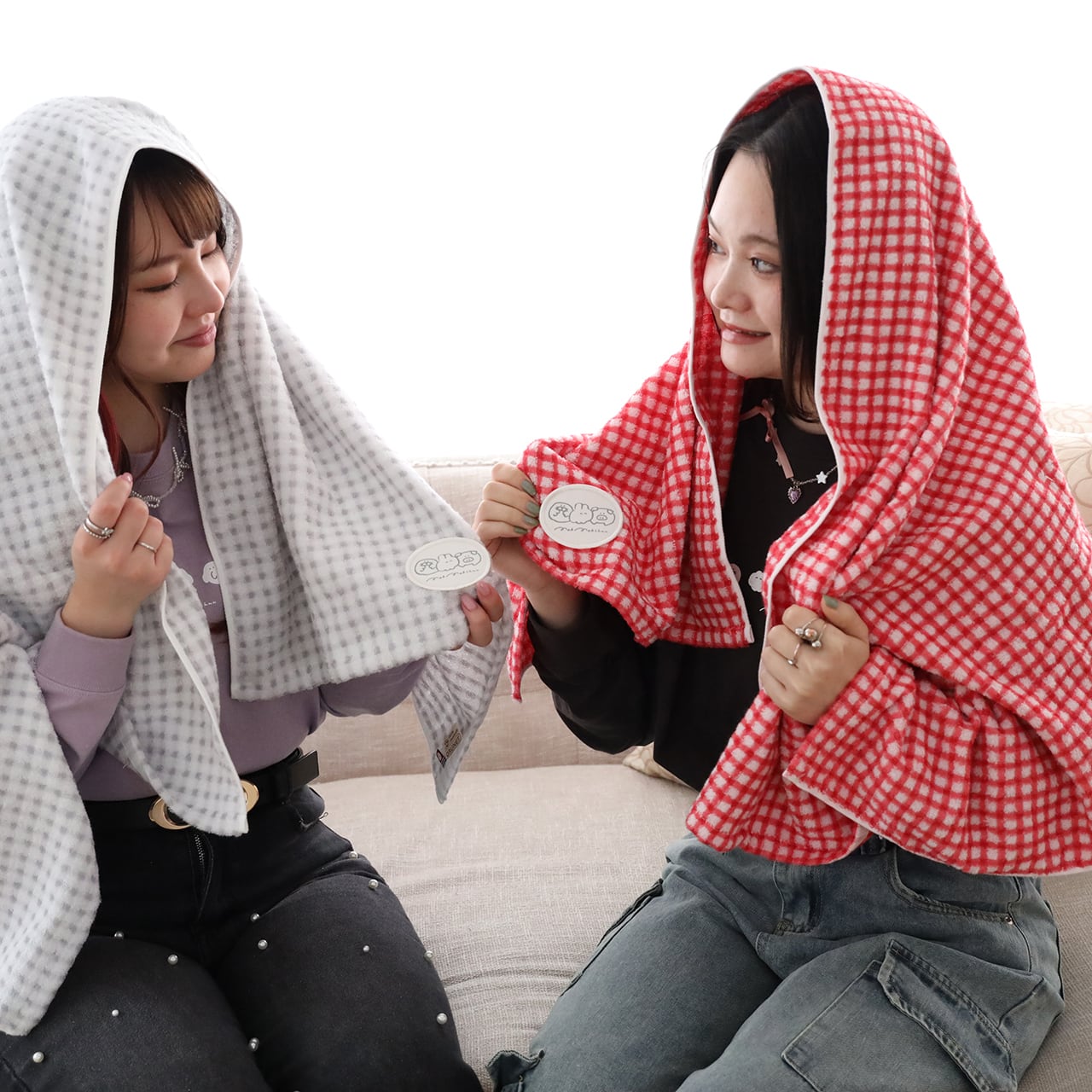 ふくらむちゃん　ギンガムチェック　ハンドタオル mofusand』ギンガムステッチ タオルハンカチ – タオル美術館公式