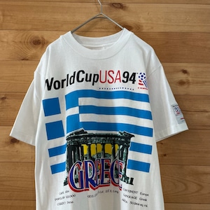 【HANES】90s USA製 FIFA World Cup 94 Tシャツ ギリシャ代表 タグ付き デッドストック US古着