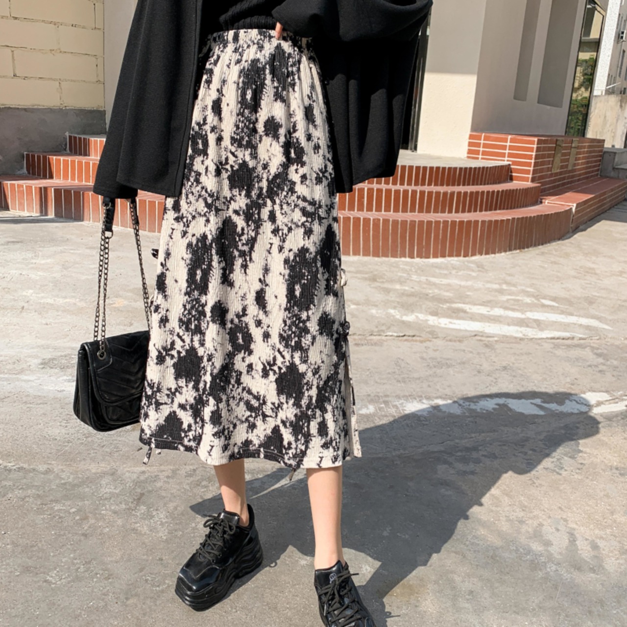 インクプリントミモレ丈スカート W00430