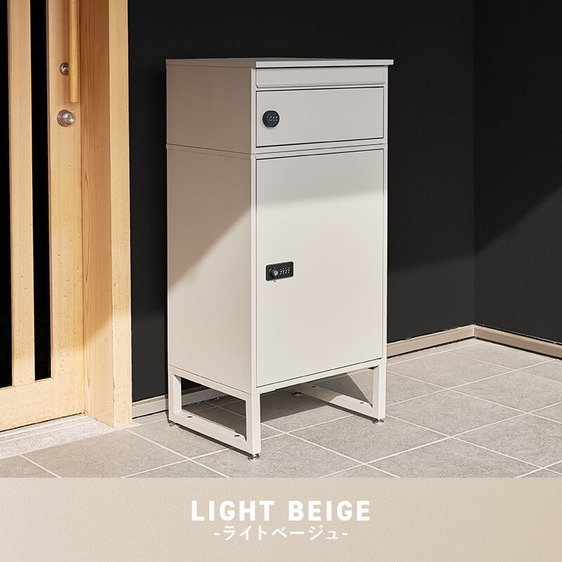 【組立式】宅配ボックス 2段タイプ 郵便ポスト アジャスター 配達用マニュアル 印鑑ケース付き 3色展開 幅45cm