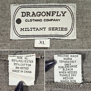8883 dragonfly 半袖シャツ 刺繍 ワッペン スカル  グレー XL