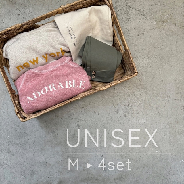 ◎送料無料/No.9 春のコーデ4点SET/Unisex/M(約100㎝)/トップス2点∔レギンス∔バッグ