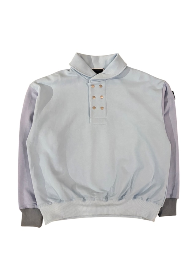 PHINGERIN【DOUBLE SHAWL-COLLAR SWEATSHIRT SAX】