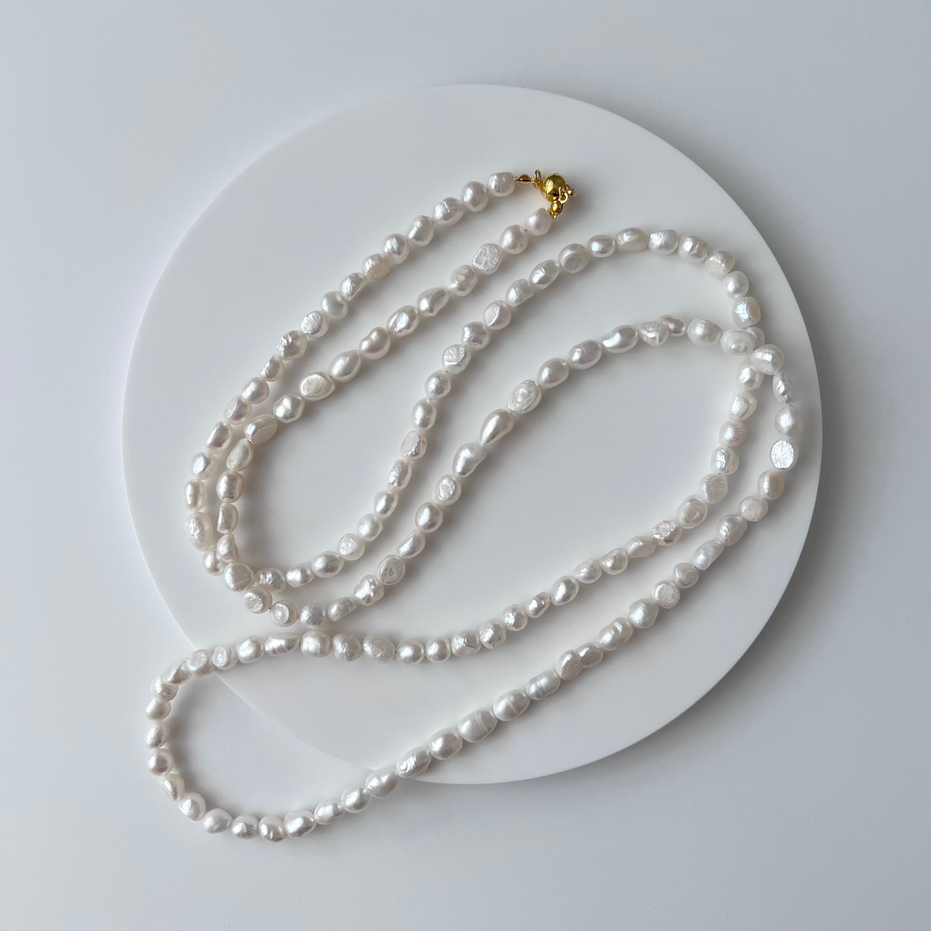 long pearl necklace・gold / silver・ | r.