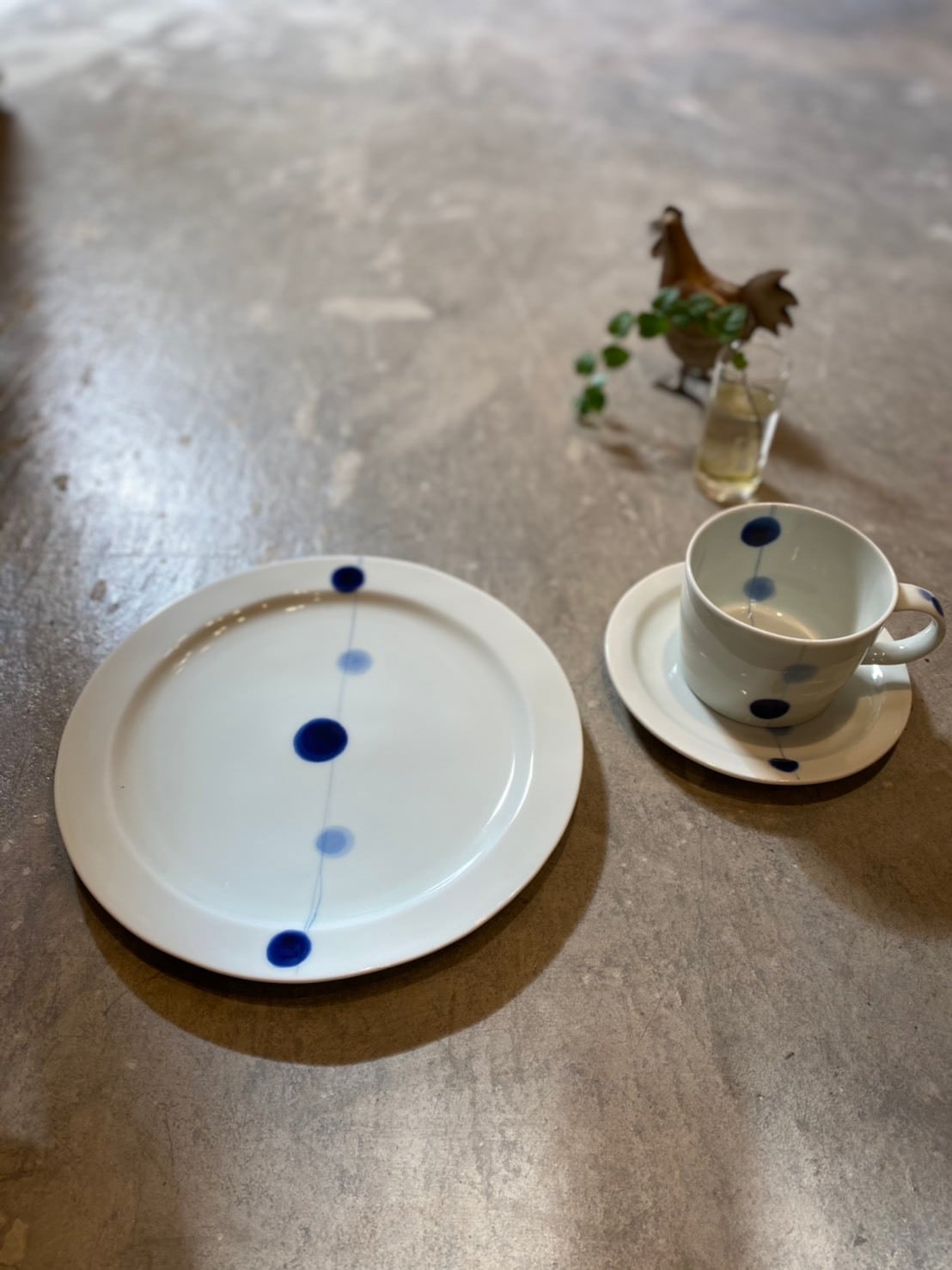 カフェプレート(M) 青玉