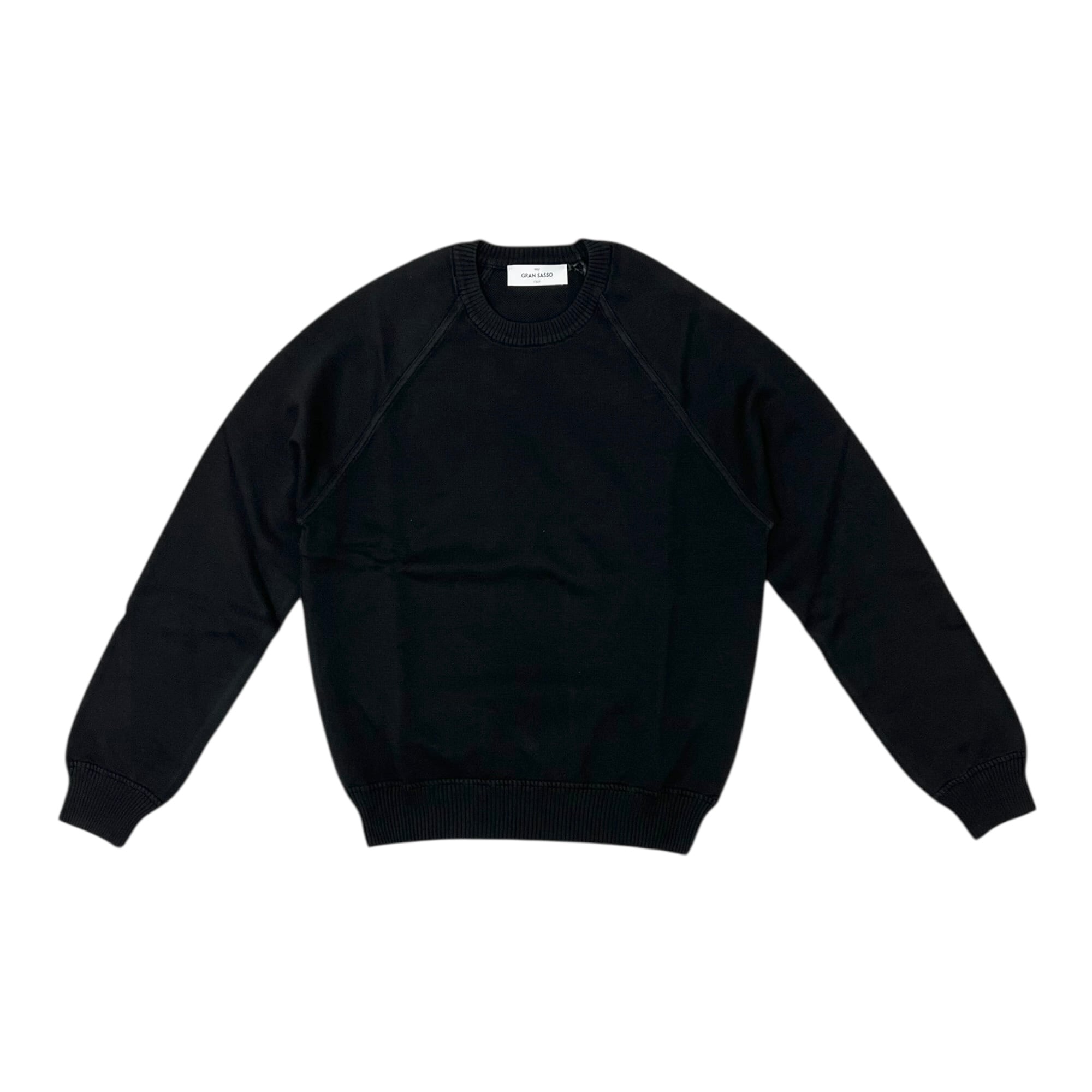 GranSasso(グランサッソ) Softcotton Raglan Sleeves Crew Neck Knit(57138/18180/099)/BLACK