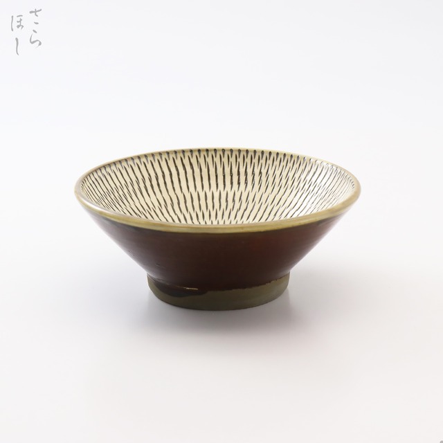【再入荷】小鹿田焼 小袋窯 5寸深鉢 飛びかんな 直径約15cm 陶器 和食器 民藝