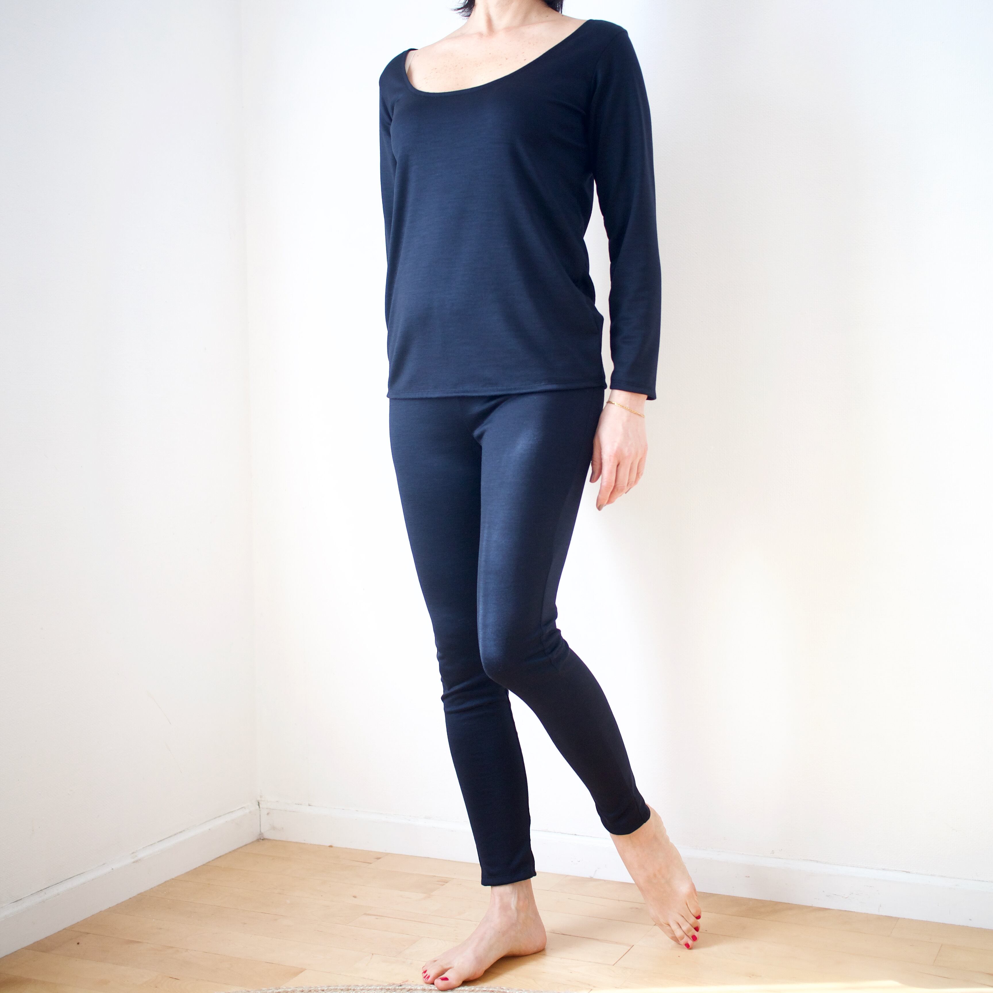 メリノウールインナー <レギンス> ダークネイビー