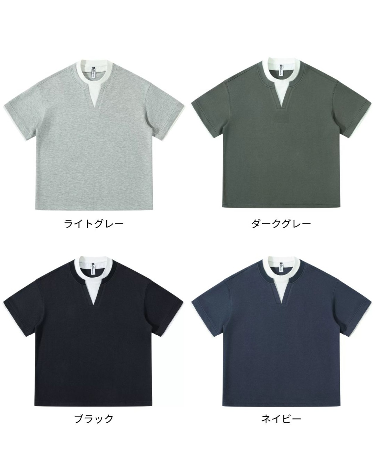 フェイクツーピース半袖Tシャツ　S0567