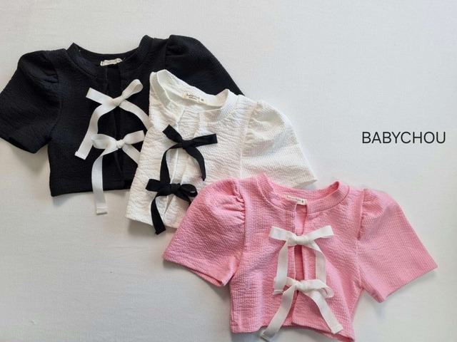 予約 ♡ baby chou  : Open Ribbon Cardigan