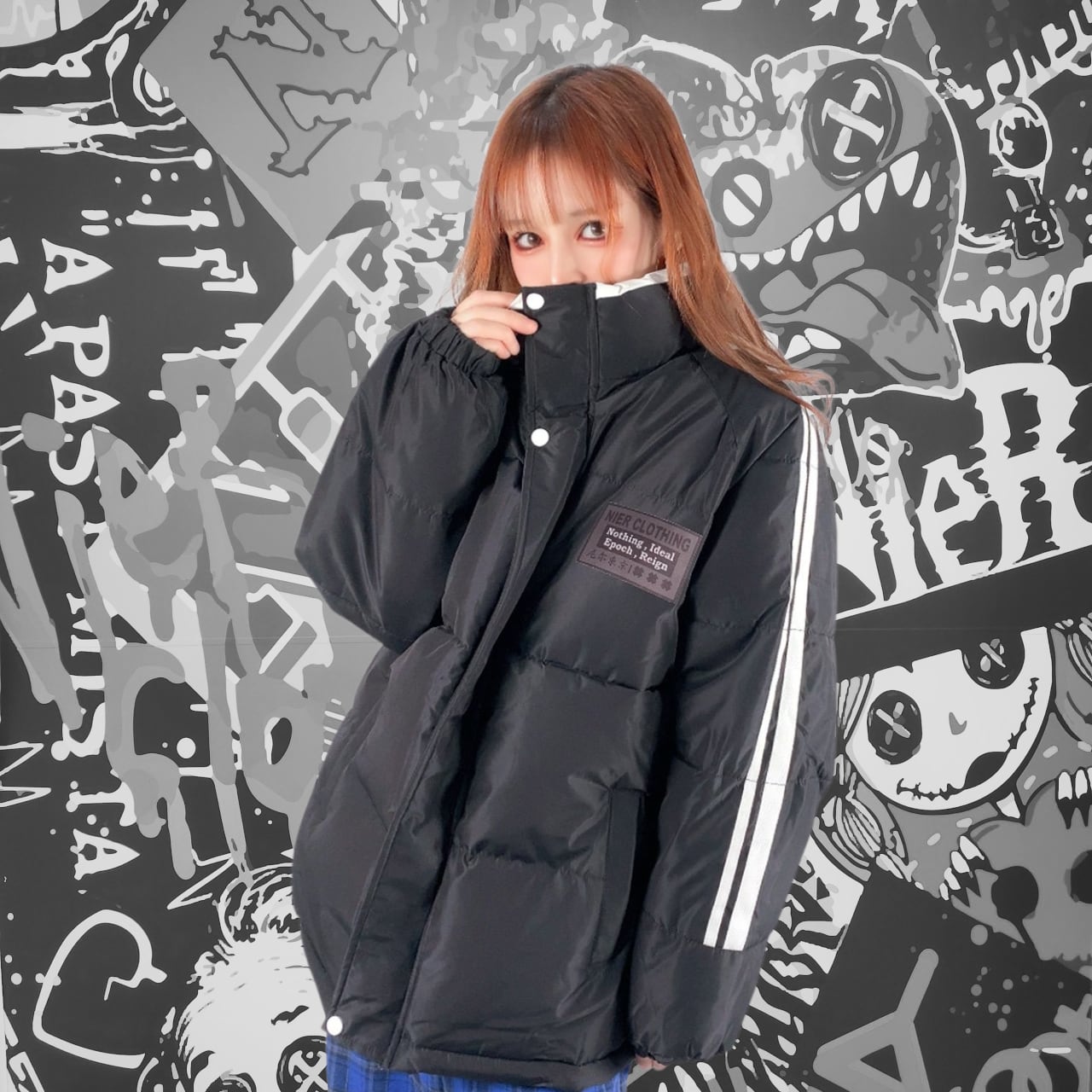 NieR NieR MONOCHROME軽量BLOUSON JACKET (ニーア) LIGHT BLACK 