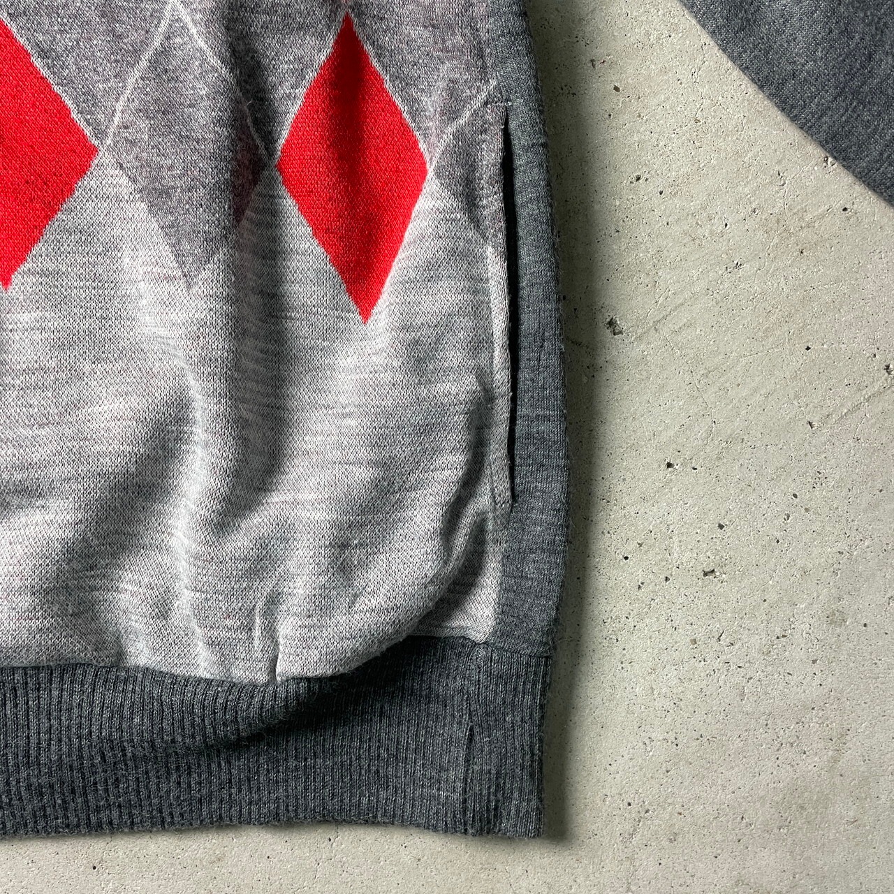 70年代 フランス製 adidas アディダス VENTEX社製 アーガイル柄 