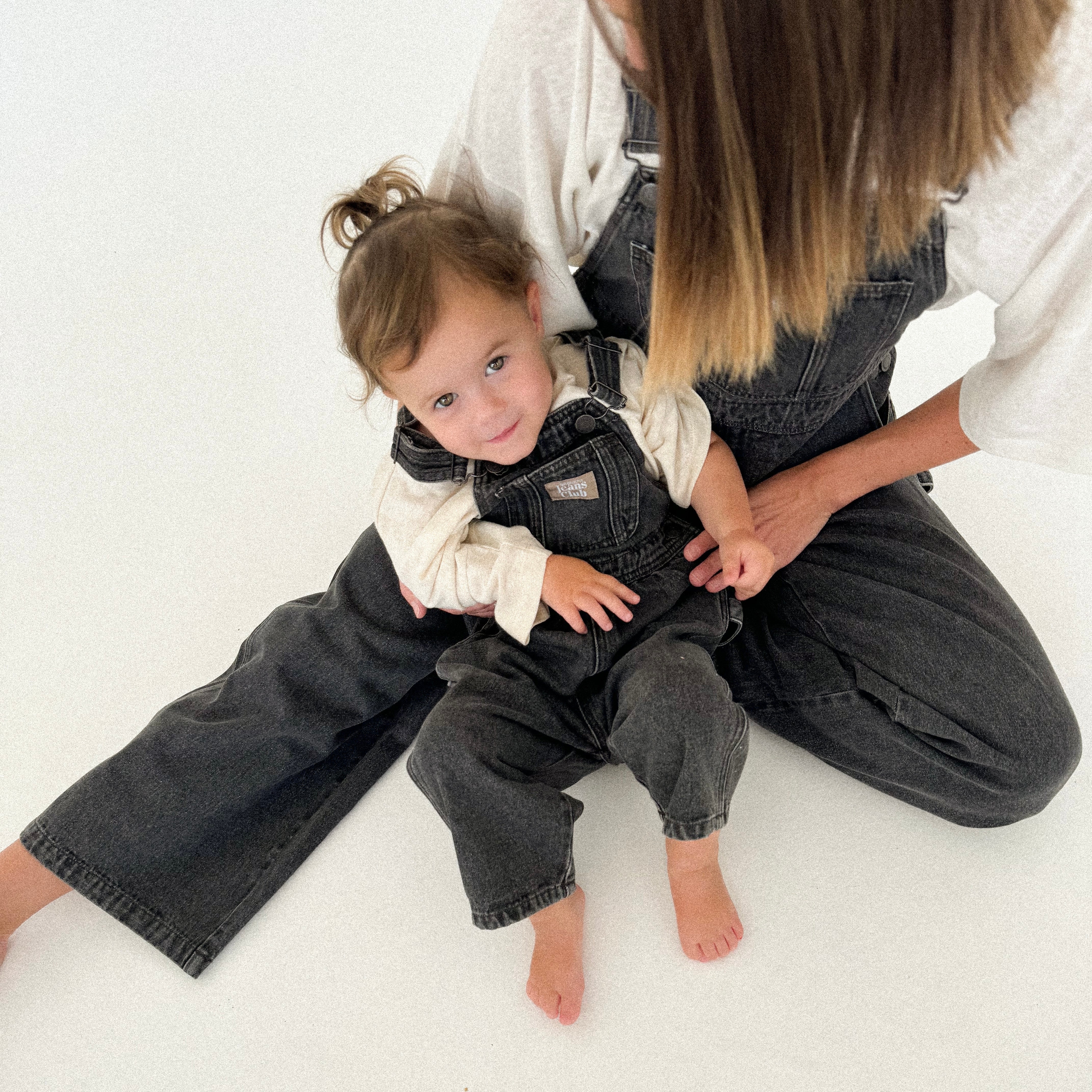 【即納/送料無料】twin collective / Carpenter Overall - Washed Black- / kids