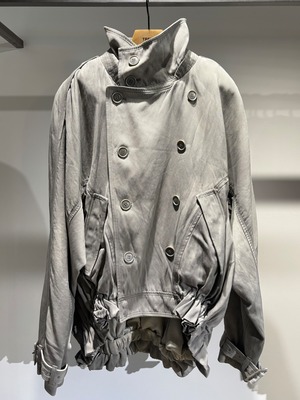 【26AW | WOMEN】MUKCYEN ムッシャン / ブルゾン / pigment washed double breasted gathered M269BL01