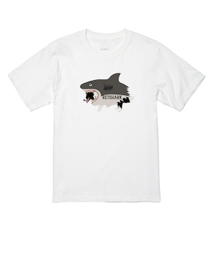 デザインNO.135 レトシャーク　サメの着ぐるみ ボーダーコリー2　Tシャツ 6.2oz