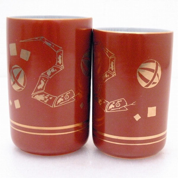 九谷焼・百人一首絵・夫婦湯呑み