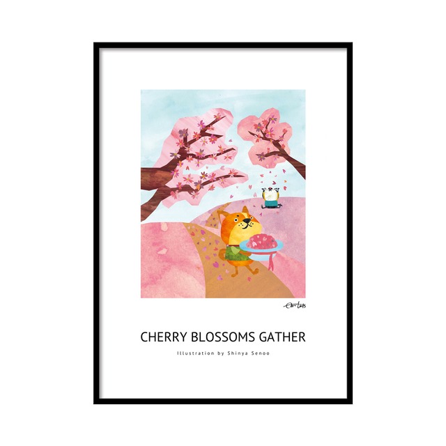 ポスター　A2サイズ(42cm×59.4cm)　『CHERRY BLOSSOMS GATHER』