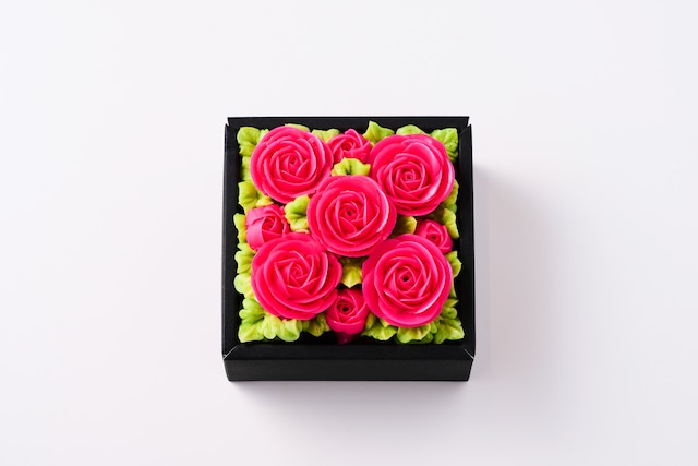 【Elegant Pink】Anniversary"ミニ"ボックスフラワーケーキ＜ミニサイズ＞　