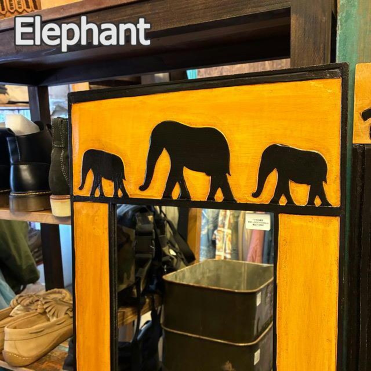 Animal mirror 2type　アニマルミラー　全2種　ゾウ　トカゲ　スタンドミラー　全身鏡　壁掛け　ウォールミラー　アジアン雑貨 バリ 　リゾート　トライバル