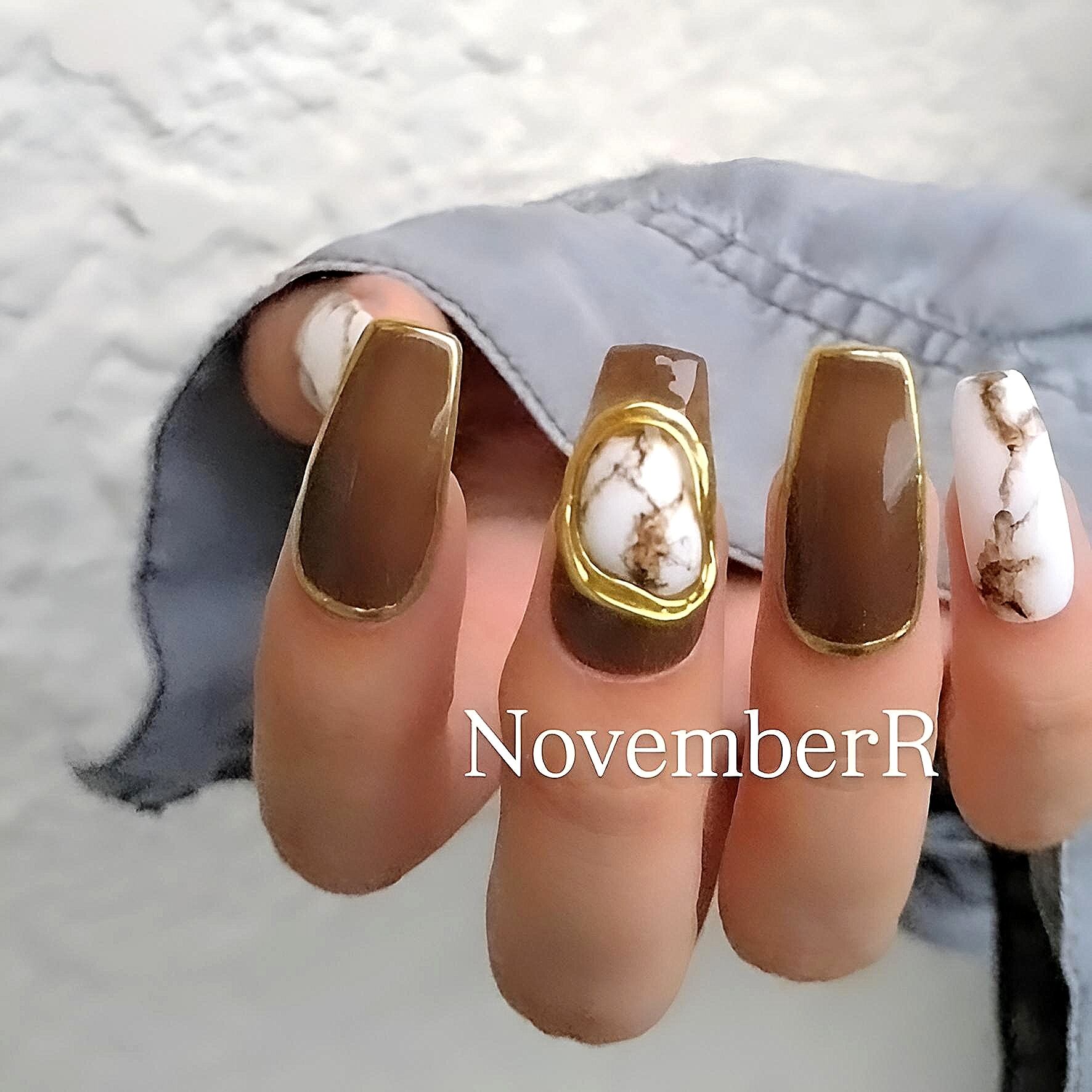 LA583☆大人大理石ネイルチップ | NovemberR 〰️ネイルチップ販売〰️