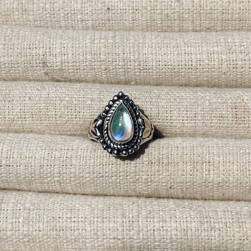 Natural Rainbow Moonstone 925 Sterling Silver Ring