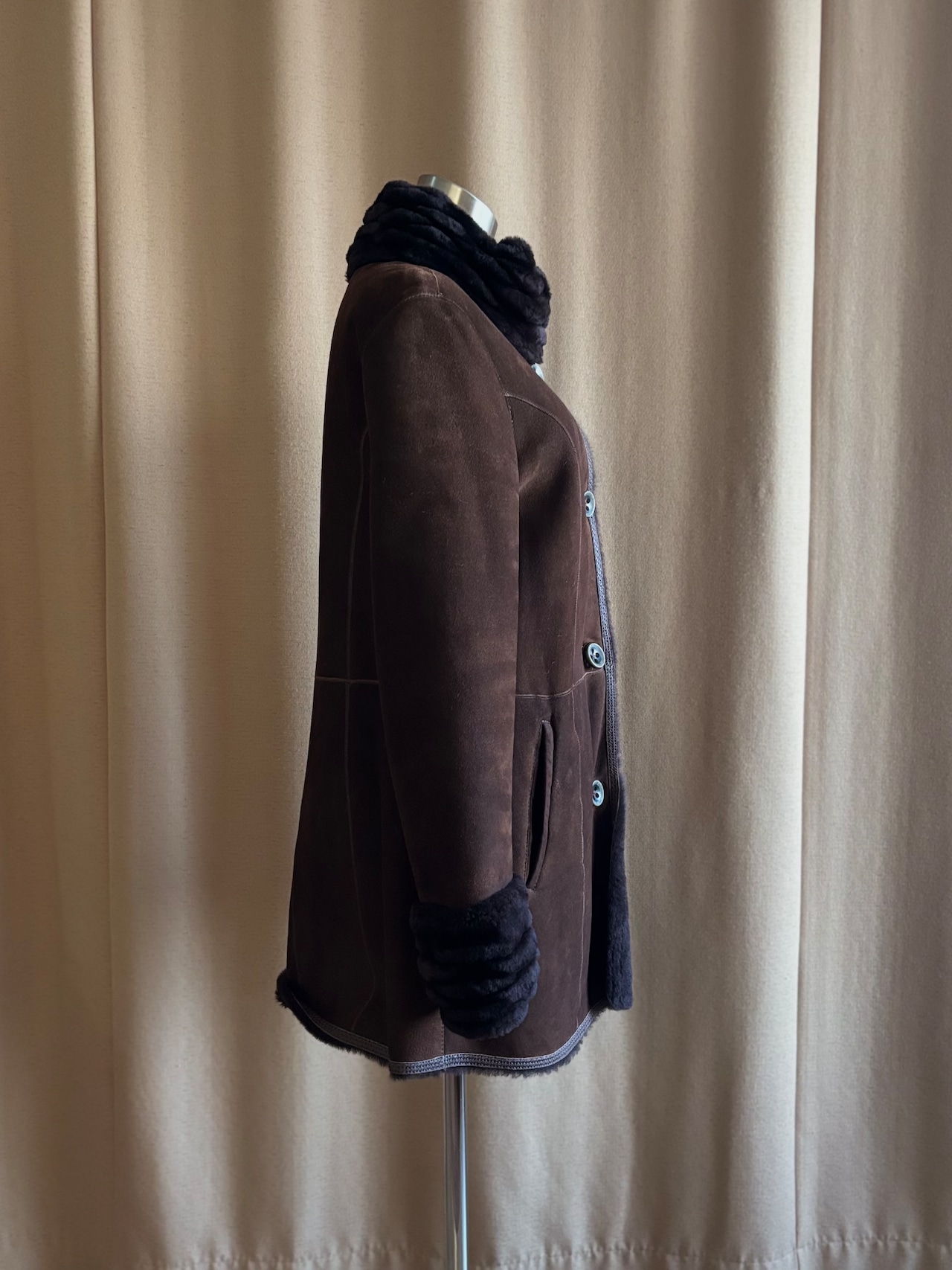 MADE IN TRUKEY sheepskin brown half coat-5133-1