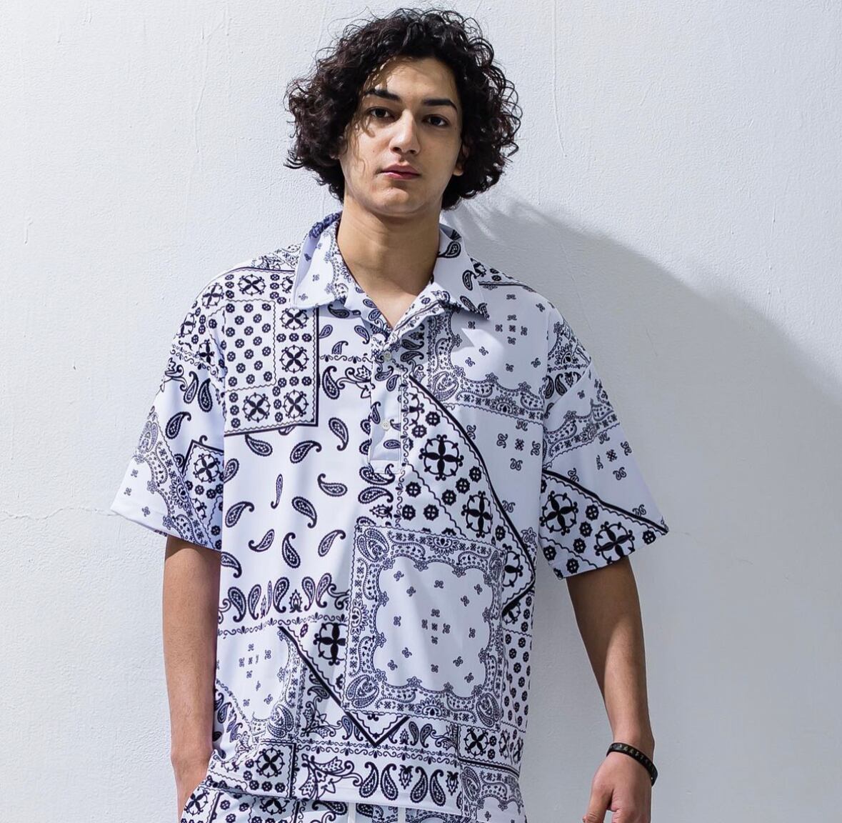 RESOUND CLOTHING / RUSH OVER POLO BANDANA WH / オーバーサイズ
