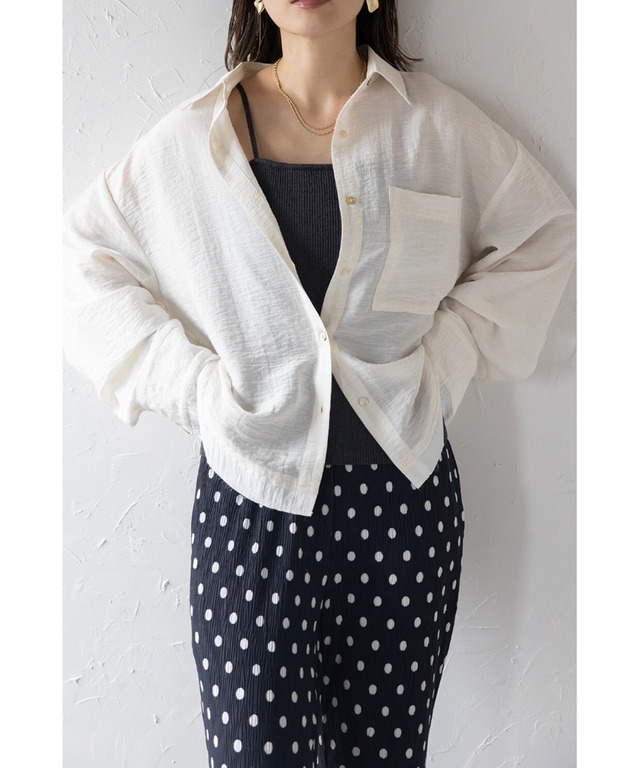 リネン混レイヤード風シャツ【t-10989】.