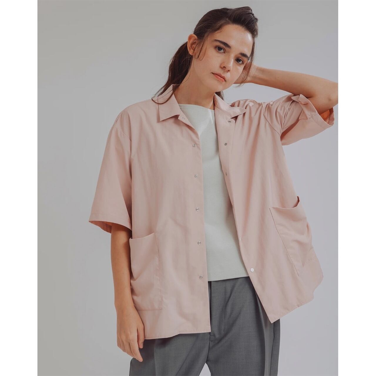 新品未使用　タグ付き　amne/park shirt ナイロン　サイズ2 amne / NYLON park shirts - ナイロン パークシャツ - 3colors - amn