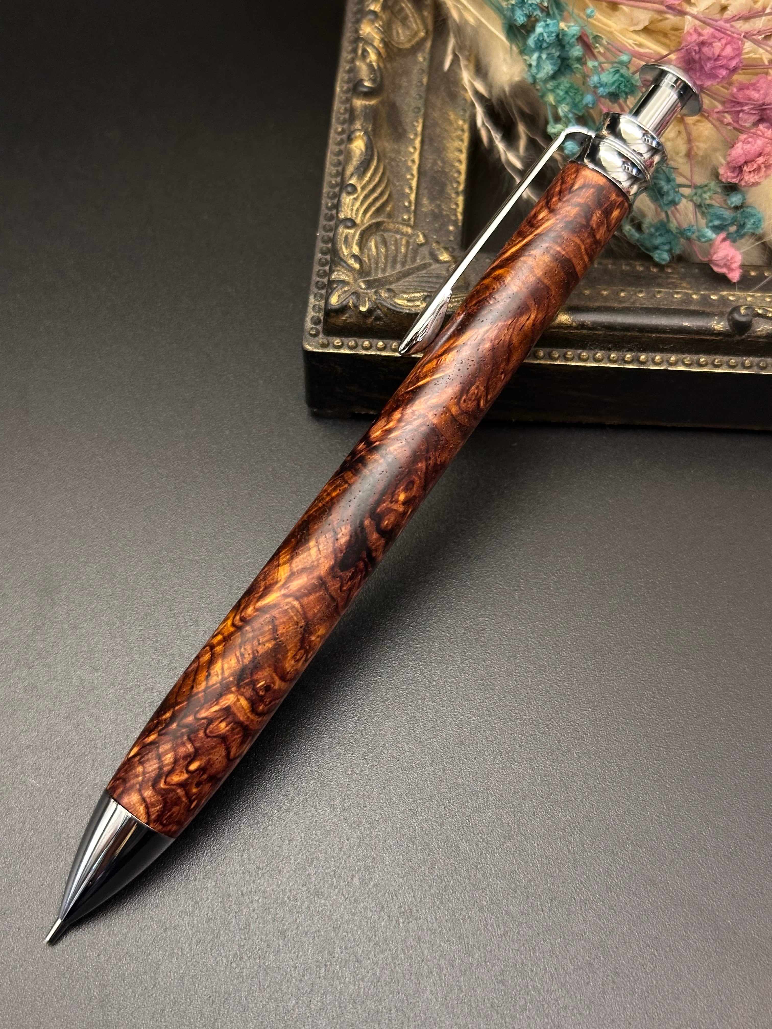 655超極上　ココボロ　瘤杢　バール　木軸シャーペン　ボールペン cedfd85682d639eed11dadf25bc1cf