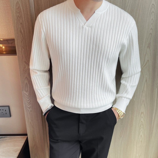 スタイリッシュ Vネック セーター 3色 11411