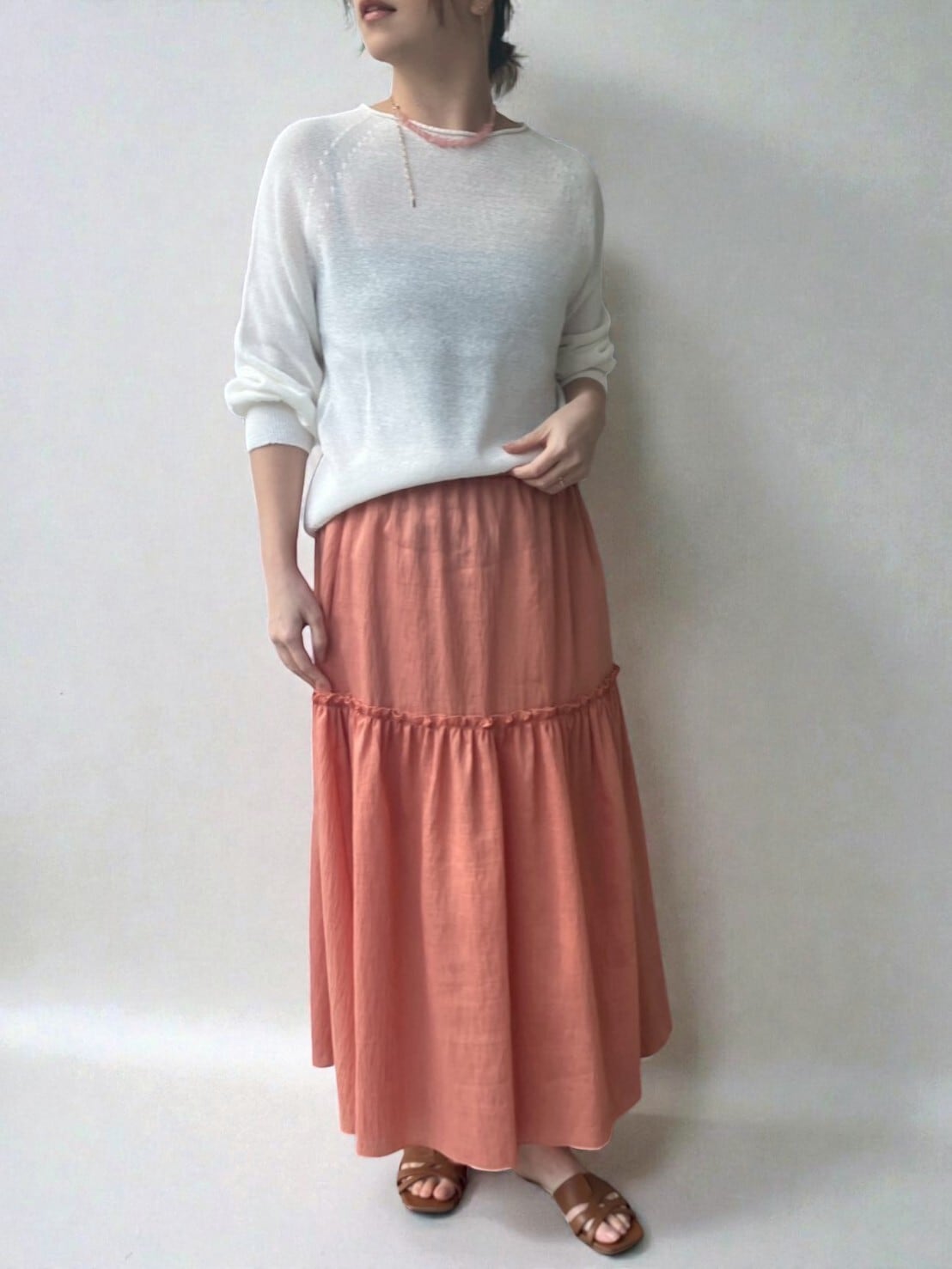 ラメカミファインプルオーバー(アイボリー)