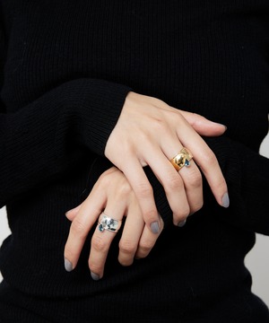 a drop ring (ロンドンブルートパーズ) silver / gold