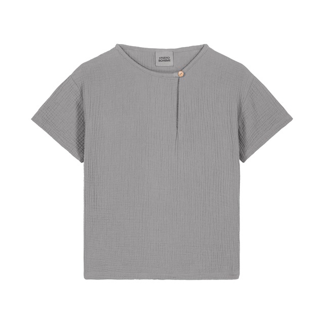 送料無料/STUDIO BOHEME/T-SHIRT ORSO - SILVER BLUE