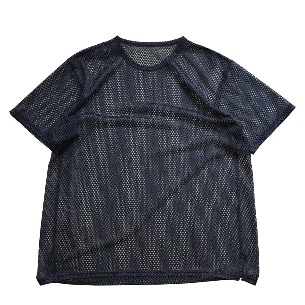 ranor(ラナー)LAYERED MESH T-SHIRT -BLACK メンズレディースメッシュTシャツ