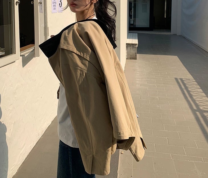 バイカラー ジップアップ ジャケット レディース トップス ジャケット