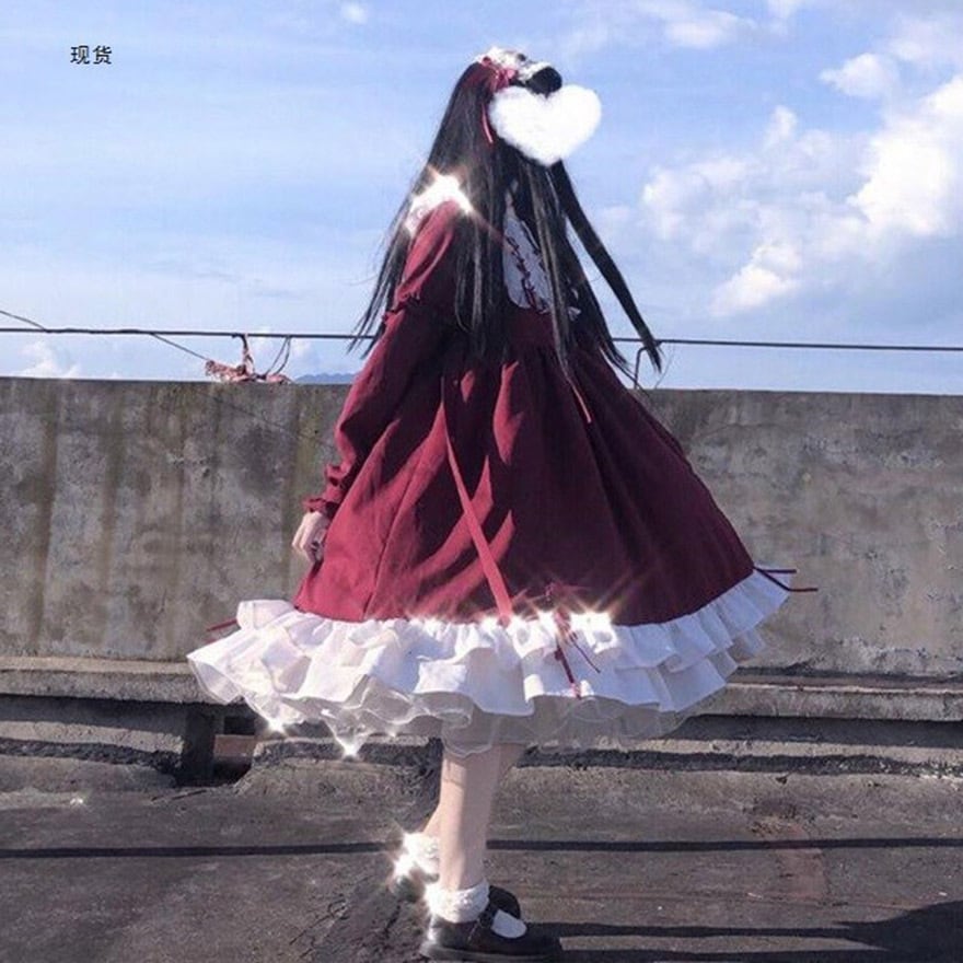 ゴスロリ通販 With U ゴスロリ初心者向き ワンピース 長袖 フリル