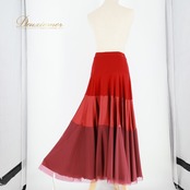 社交ダンス 衣装 スカート レッド系 チャコットロイヤルダンス Chacott ROYAL DANCE 赤 無地 シンプル 練習 レッスン パーティー 日本製 光沢 高級感 チュール 上品 落ち着いた色 かわいい ダンス衣装