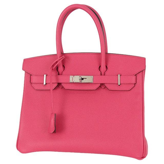 Used HERMES エルメス バーキン30 ヴォーエプソン ローズエクストレーム ピンク ハンドバッグ トートバッグ 超美品