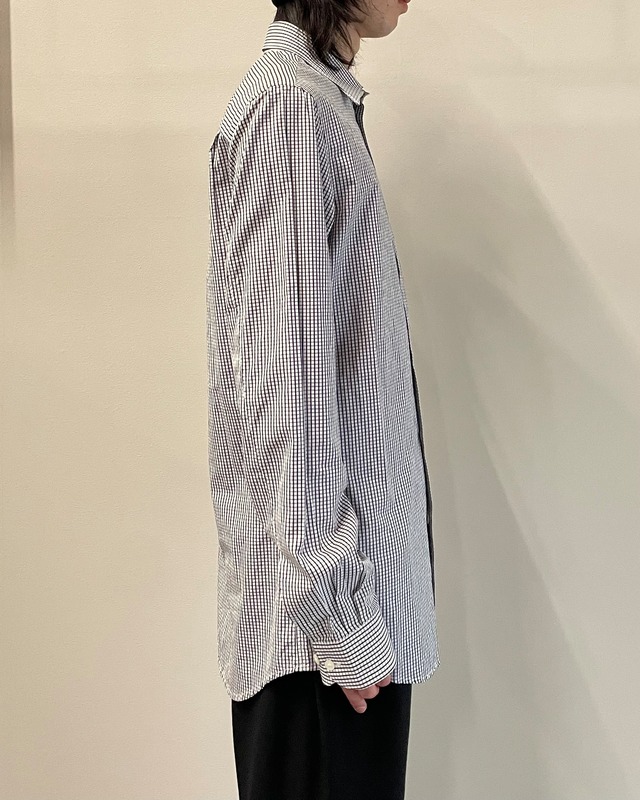 【00s helmut lang】basic gingham check shirt/ Kyoto store