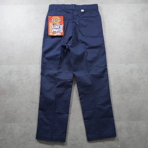 【DEAD STOCK】80s Dickies 874 Flannel Lined work pants "made in USA" navy W36L32 古着