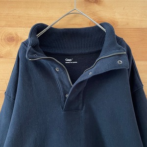 【Gap】ハーフジップ スウェット ヘビーウェイト L ギャップ HEAVYWEIGHT US古着