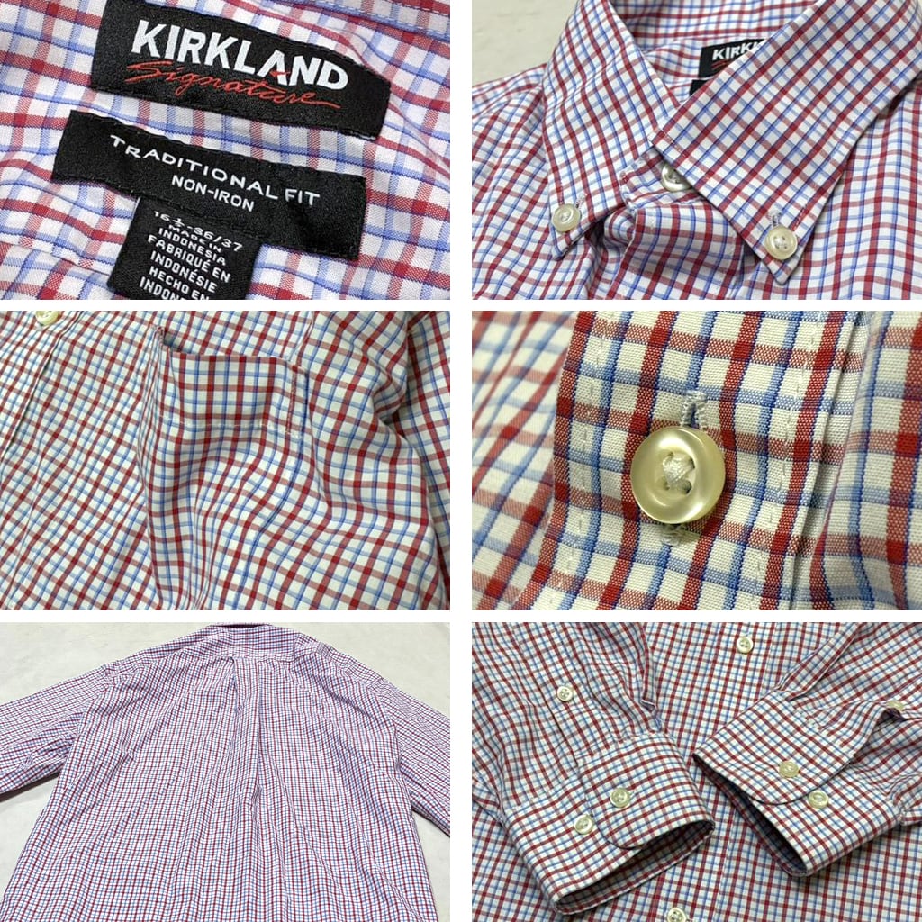 1点物◇カークランドKIRKLANDボタンダウン長袖チェックシャツ古着