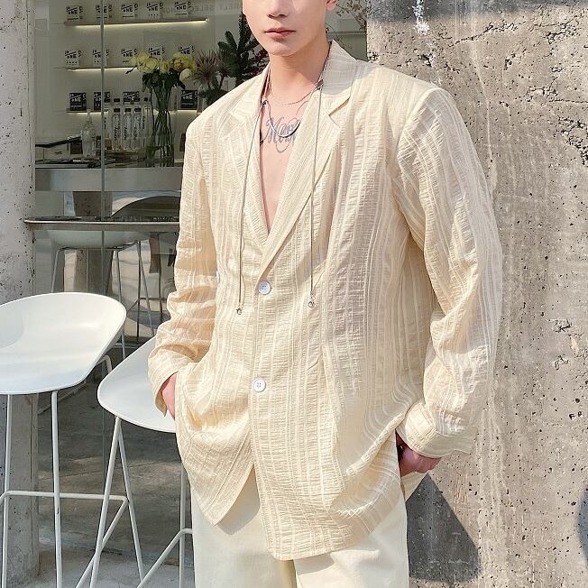 シアーストライプジャケットシャツ 2color MTO0400