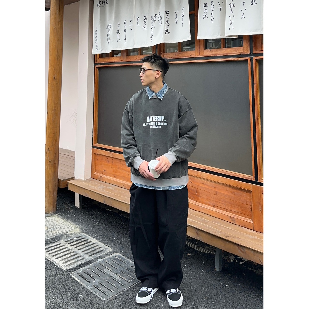 Batterup FADE LOGO WASHED SWEAT （フェード ロゴ ウォッシュド スウェット）