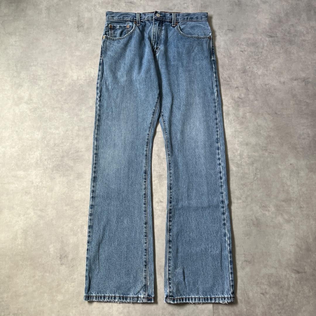 メンズ リーバイス517 Levis W36 フレアデニム 青 古着 ブーツ 19985
