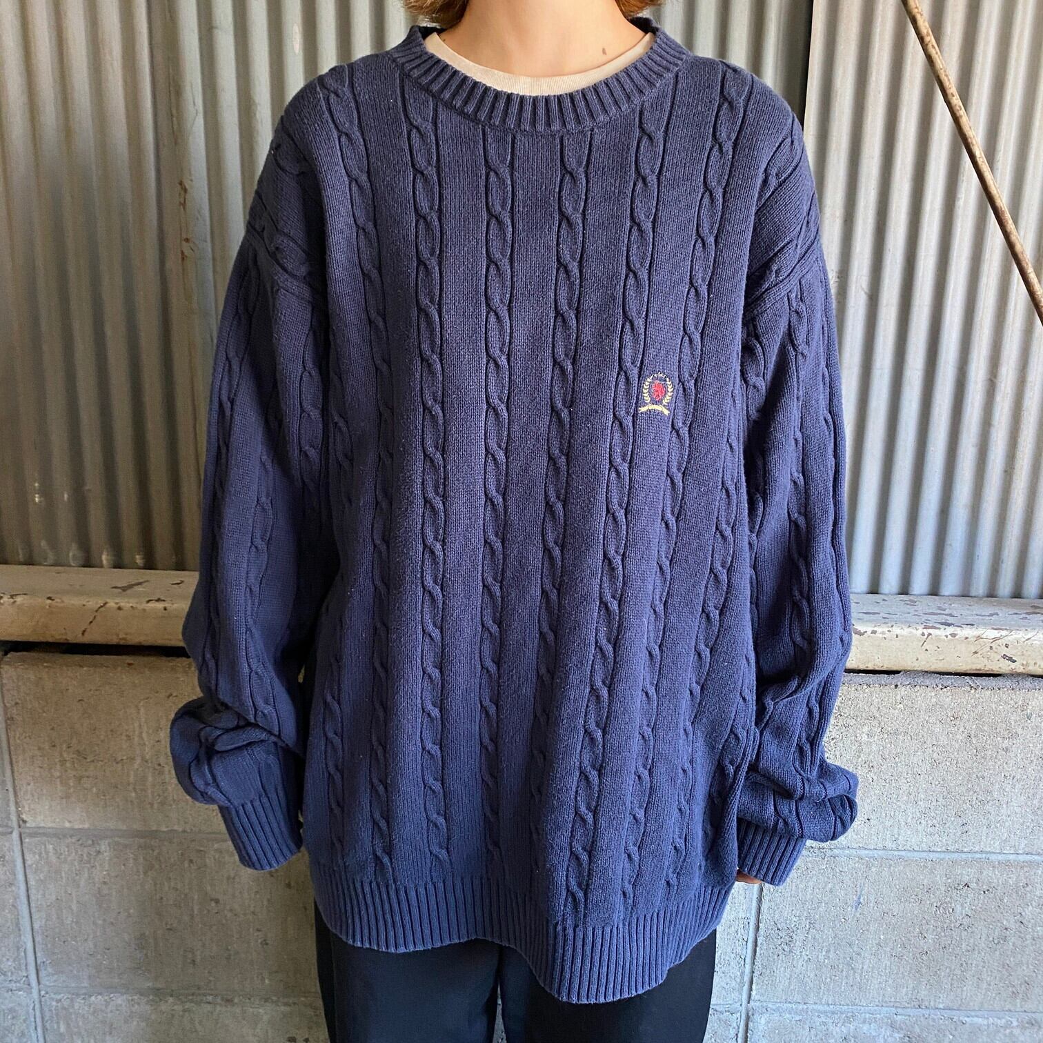 90年代 TOMMY HILFIGER トミーヒルフィガー コットンニットセーター 