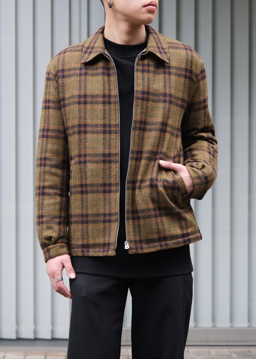 COMME des GARÇONS HOMME zip up check wool blouson