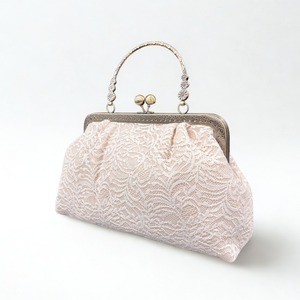 レースがま口バッグ　白