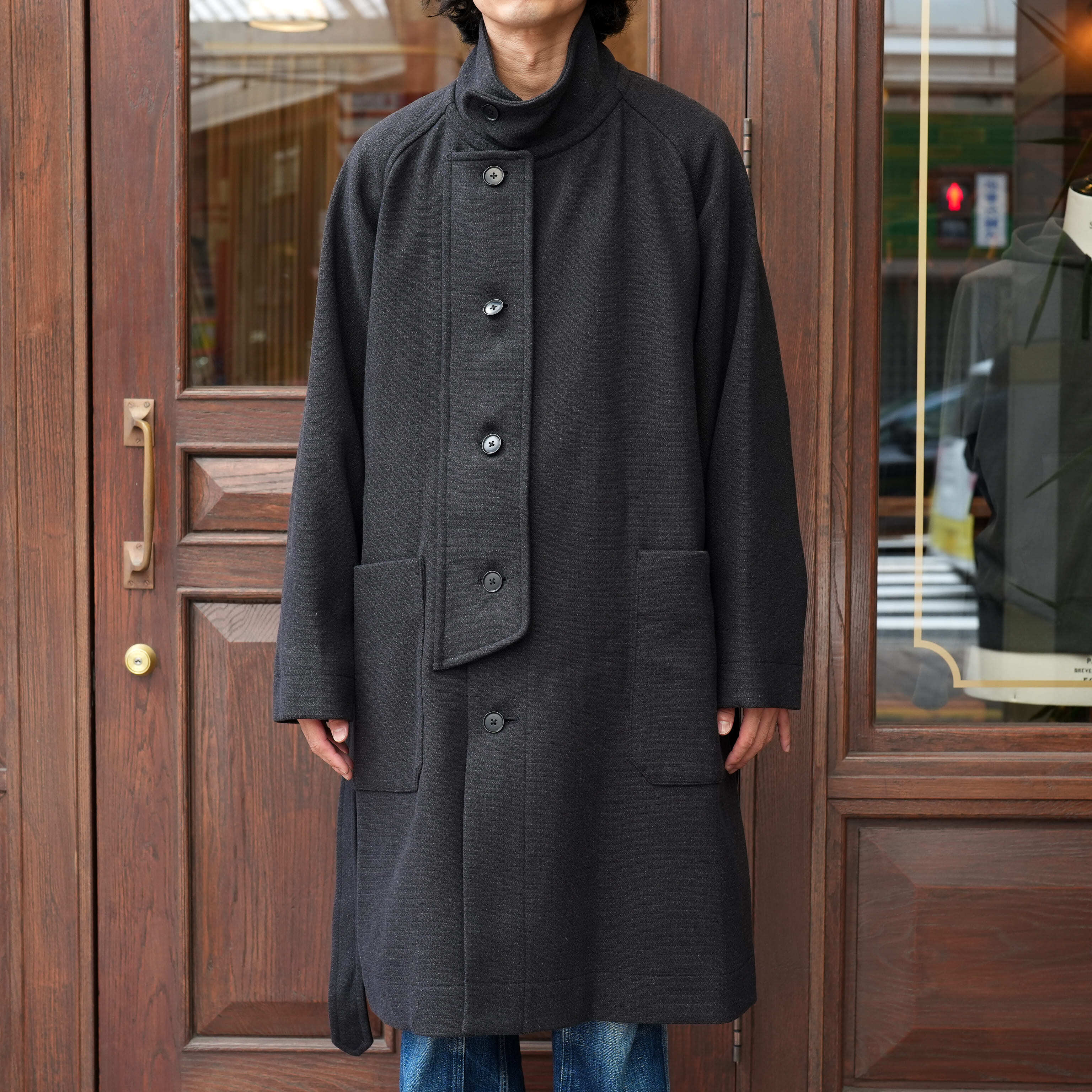 KAPTAIN SUNSHINE(キャプテンサンシャイン) 26AW "Stand Collar Coat" -CHARCOAL-